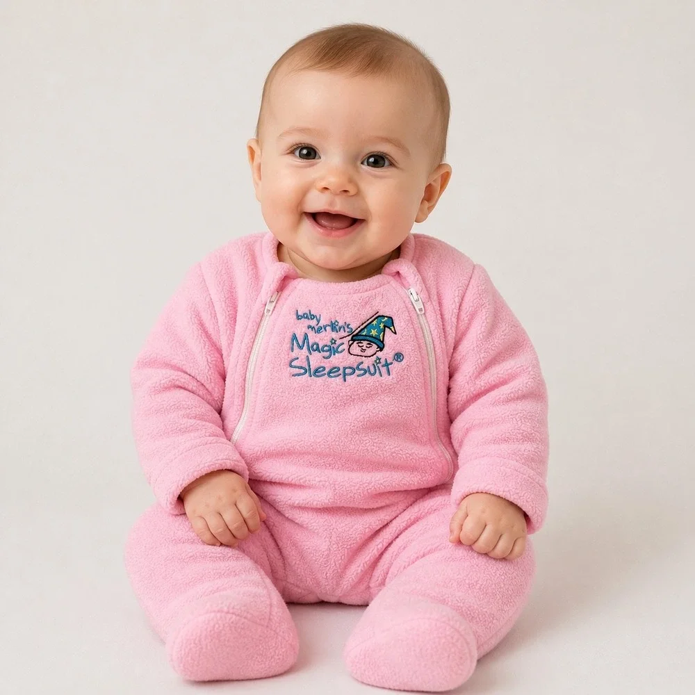 Baby‎ Merlin Magic Sleepsuit Pink Fleece Swaddle 3-6 Months Small